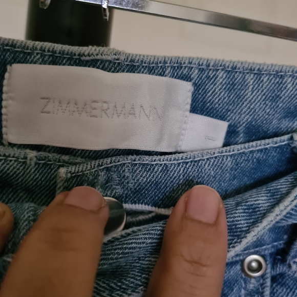 Zimmermann Denim 1 Faded Blue Distressed Knee Lenght with Waist Strap Belt Skirt - Picture 4 of 11
